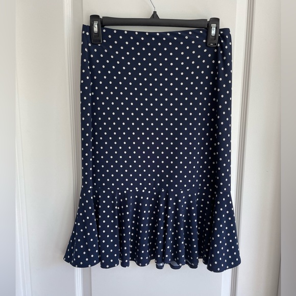 Chaps, navy with white polka dots skirt, size XS , 95% polyester, 5% elastane. - Picture 3 of 3